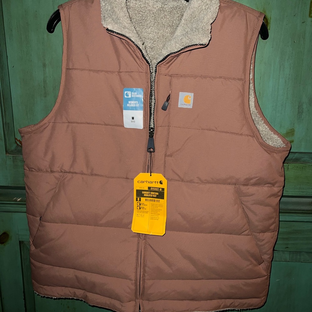 Carhartt Sherpa-Lined Reversible Vest - Nutmeg Color